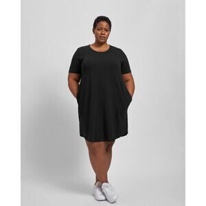 UNIVERSAL STANDARD Halie T-Shirt Dress Black Plus Size 3XL Womens 34-36 Comfy